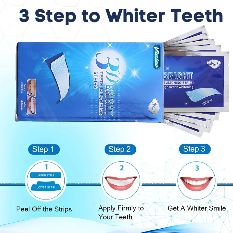 Tiras Blanqueadoras Dentales 3D Bright – Blanqueamiento Profesional Desde Casa