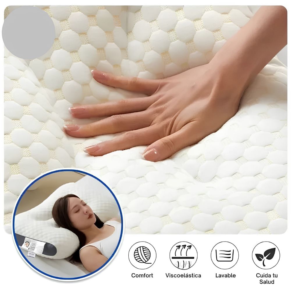 Almohada Ortopédica Cervical Premium – Descanso Tipo Hotel y Alivio del Dolor de Cuello