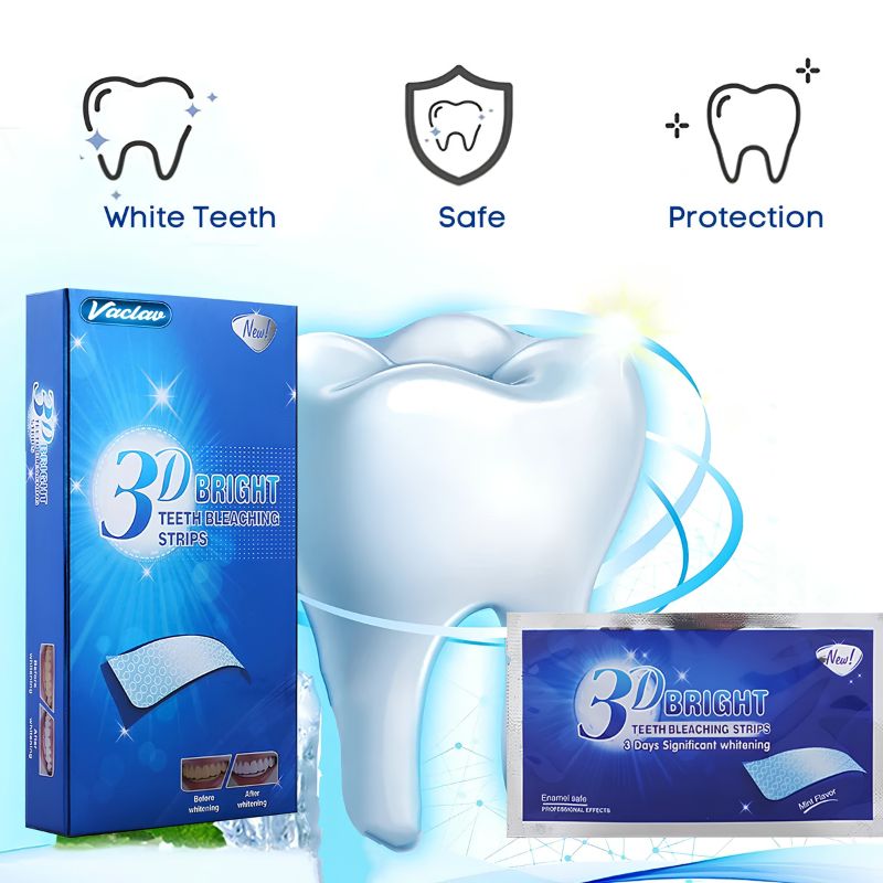 Tiras Blanqueadoras Dentales 3D Bright – Blanqueamiento Profesional Desde Casa